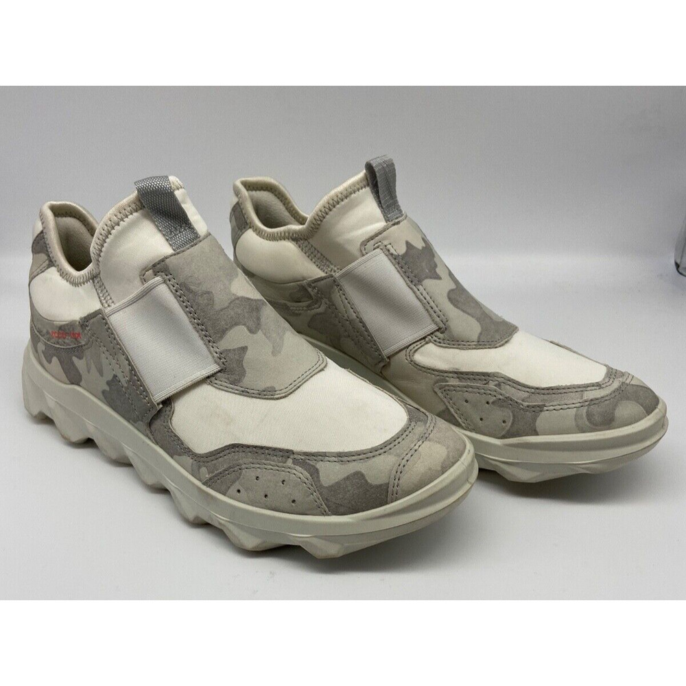 ECCO Sneakers Fluidform Women Sz 7-7.5 White/Gray‎ Camouflage Low Slip On
